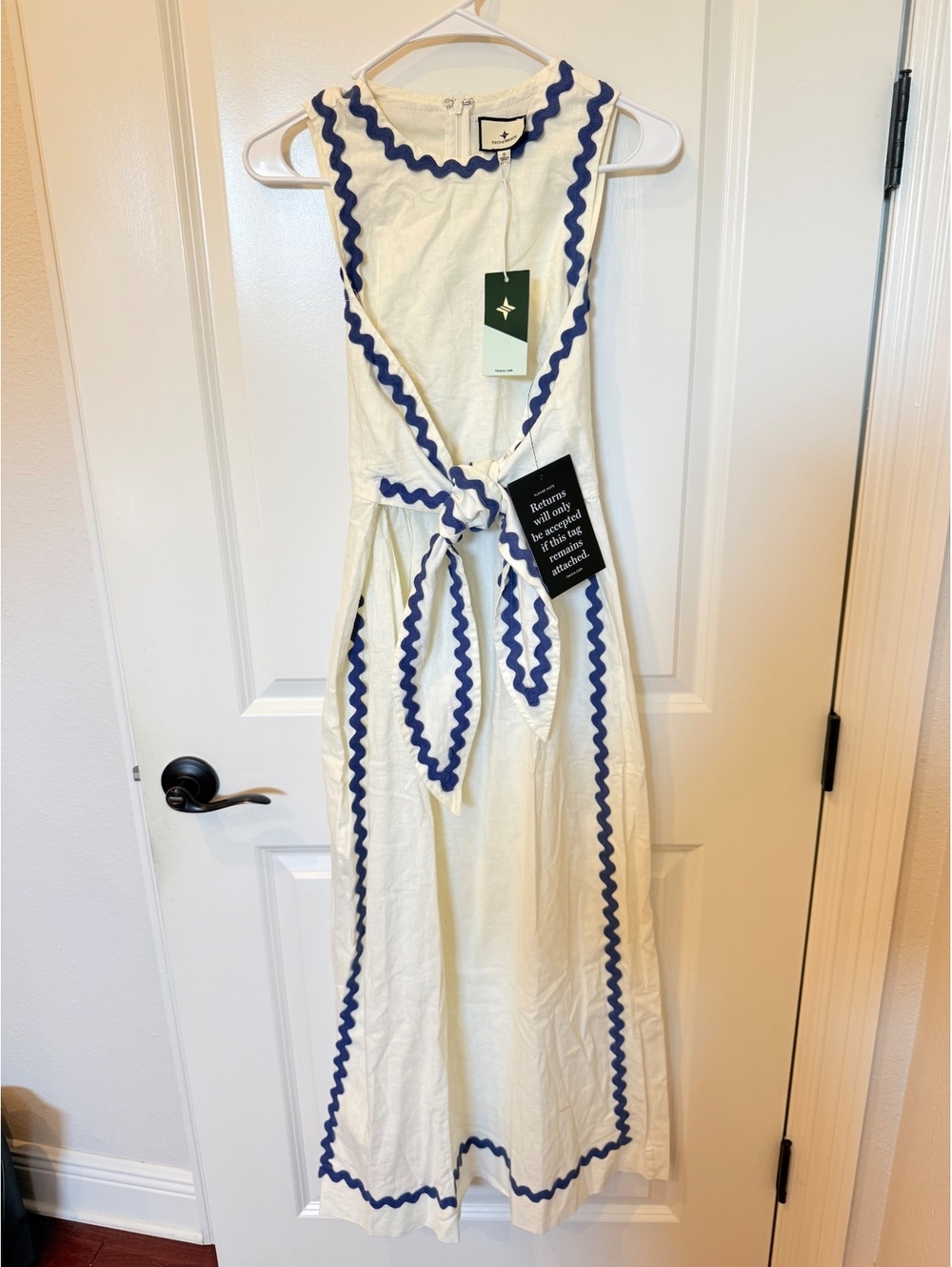 TUCKERNUCK Ivory Ric Rac Tie Brocks Dress - Picture 2 of 3